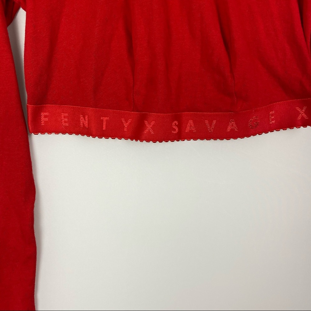 SAVAGE x FENTY Red Long Sleeve Crop Top L - Picture 4 of 10